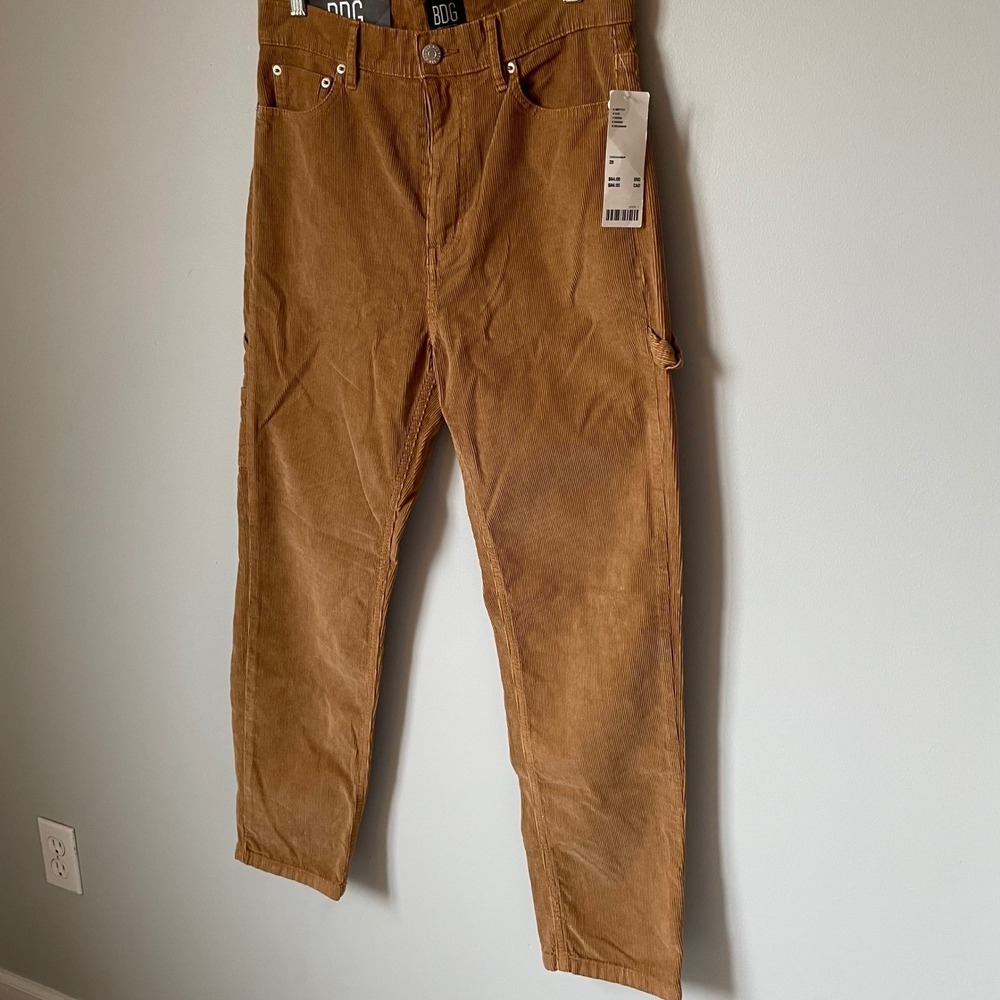 BDG Urban Outfitters Corduroy Carpenter Pants Brown Slim Straight Fit Size 28 - Picture 3 of 10